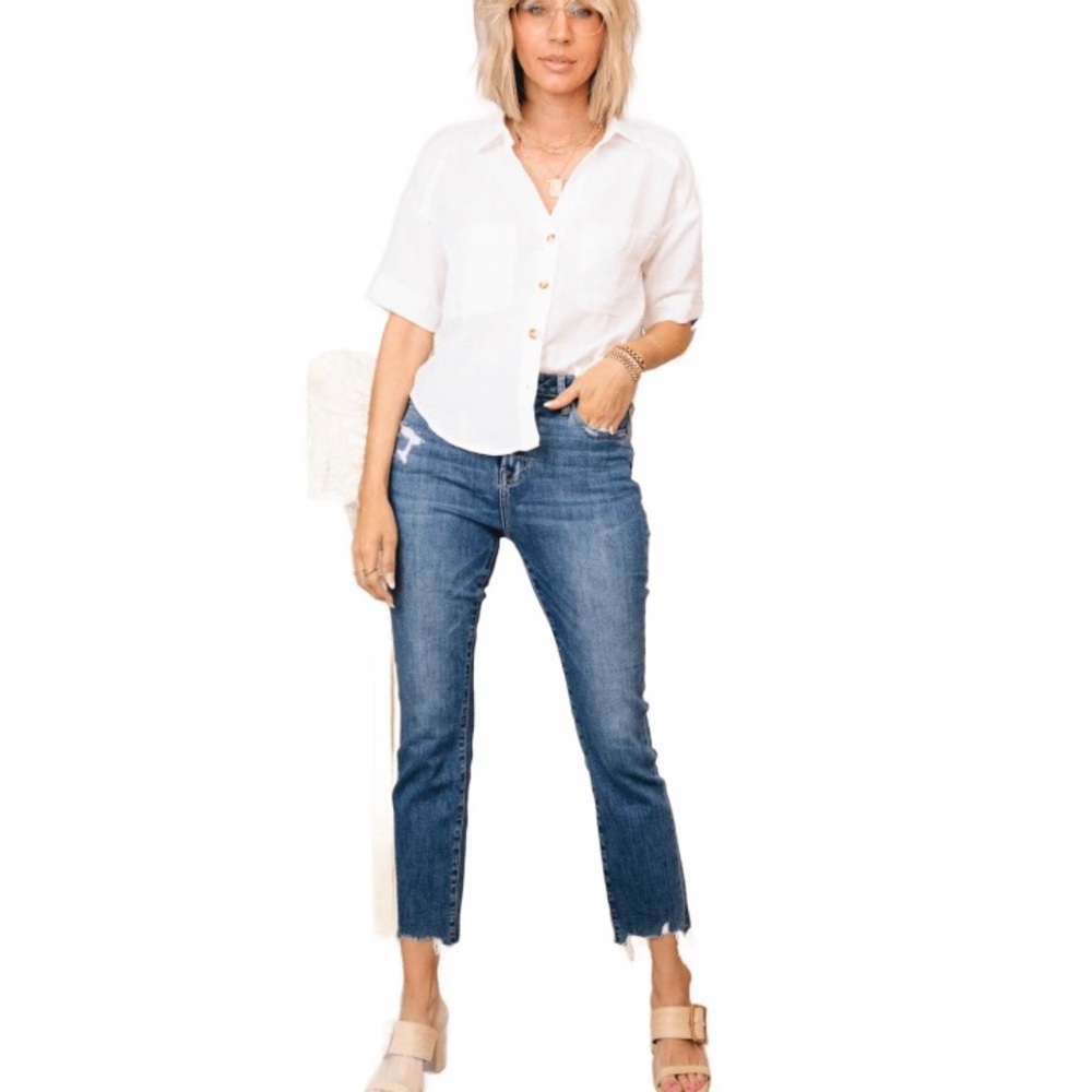 MICA MXP-T1280 Super High Rise Straight Leg Step Hem Jeans Women’s Plus …